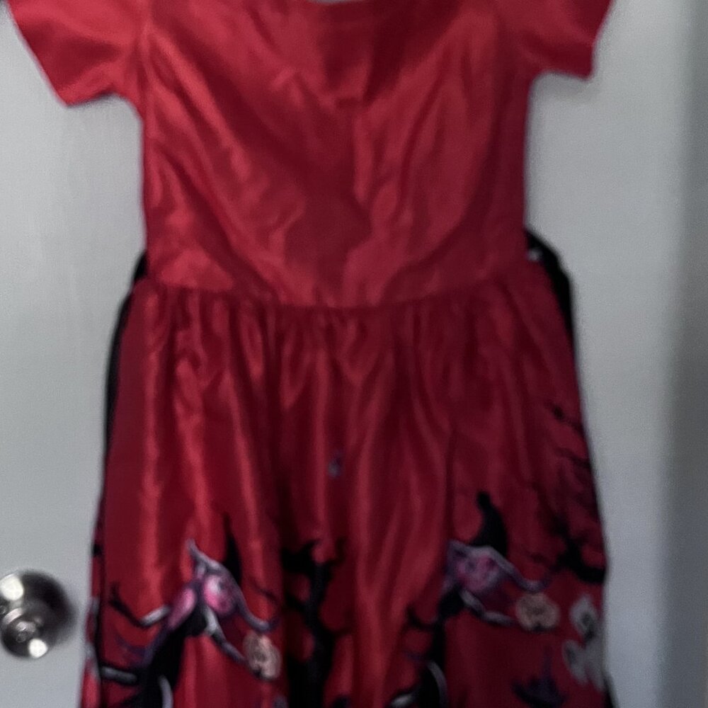 New Red Halloween Costume Dress w Witches Ghosts Pumpkins & More Size 5-6T